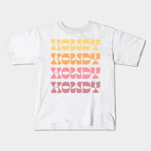 HOWDY  // Retro Country Fan Design Kids T-Shirt